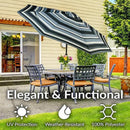 Sunnydaze Outdoor Patio Umbrella - Polyester Table Market Umbrella with Push-Button Tilt and Crank - 8 Sturdy Ribs - Catalina Beach Stripe - 9ft by GreenHaven Gardens
