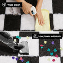 Super Soft Rug for Bedroom, 3x5 Ft Black and White Area Rug Classic Checkered Shaggy Anti-Skid High Pile Soft Fluffy Rug Fuzzy Carpet for Living Room Bedroom Kids Room Nursery, Dorm Home Decor by TinyTreasures Baby Boutique