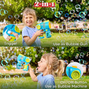 Sloosh 2 Packs Bubble Gun Machine with Refill Solution, Automatic Bubble Maker Blower for Kids, Outdoors, Party, Easter, Summer, Easter Basket Stuffers, Birthday Gift by TinyTreasures Baby Boutique