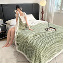 UKELER Sherpa Bed Blanket 80 × 90 inch, Ultra Soft Queen Size Throw Blanket for All Season, 470 GSM Cozy Plush Striped Fleece Blankets for Bedroom Living Room Dorm Hostel Sofa Camping, Green by CozyNest Decor