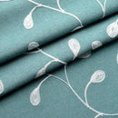 MIUCO Floral Embroidered Semi Sheer Curtains Faux Linen Grommet Window Panel Pair for Bedroom 52 x 63 Inch, Teal by CozyNest Decor