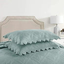 MarCielo 3-Piece 100% Cotton Oversized Bedspread Lightweight Quilt Coverlet Embroidery Farmhouse Bedding Set (Tk Aqua Green, Oversized Queen (100"x106")) by CozyNest Decor