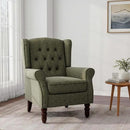 Accent Chair, Upholstered Armchair with Button Tufted High Back & Solid Wood Legs, Comfy Wingback Reading Single Sofa Chair for Small Spaces, Living Room, Bedroom (Green, Set of 1) by CozyNest Decor