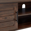 Mid Century Wooden TV Stand Entertainment Console with Open Shelving and 2 Cabinets for Televisions up to 65 Inches(Dark Walnut) by CozyNest Decor