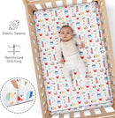 GROW WILD Nautical & Ships Baby Crib Sheets for Boys (3 Pack) - Jersey Knit Fitted Sheet (52" x 28"), Toddler Bedding Set & Baby Boy Crib Bedding Set, Anchors and Ships with Stripes by TinyTreasures Baby Boutique