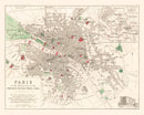 Vintage Map of the Paris French Revolution, 1789