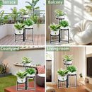 Plant Stand indoor outdoor - 3 Tier black Tall Metal Flower Pot Holder Potted Display Rack - Heavy Duty Corner Plant Shelf for Patio Garden Balcony Living Room Bedroom by GreenHaven Gardens