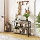 Hoctieon Industrial Console Table, 3 Tier Entryway Table, Hallway Table, Narrow Sofa Table with Shelves, Entrance Table for Entryway, Living Room, Foyer, Hallway, Office, Black by CozyNest Decor