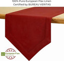 D'Moksha Homes Red Linen Table Runner 60 Inches Long - 100% Pure Linen Diamond Table Runner 14 x 60 Inch for Dining, Fall and Halloween - Machine Washable by CozyNest Decor