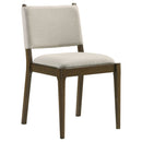 Crispin - 7 Piece Rectangular Dining Table Set With Upholstered Chairs - Brown by HouseOfZazla