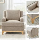 Oversized Accent Chair, Modern Boucle Armchair with Wood Legs, Modern Reading Chair with Thick Cushion, Comfy Chairs for Living Rooms, Bedrooms, Reading nooks and Apartments by CozyNest Decor