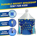 USA Toyz Rocket Ship Pop Up Kids Tent - Spaceship Rocket Indoor Playhouse Tents for Boys and Girls with Included Space Projector Toy and Storage Carry Bag by TinyTreasures Baby Boutique