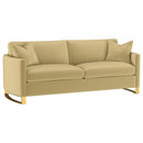 Corliss 3-piece Velvet Upholstered Sofa Set Camel