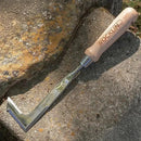 Rocklin™ Crack Weeder – 13" Stainless Steel Manual Crevice Weeding Tool with Beech Wood Handle – L-Shaped Blade for Sidewalk, Patio, and Garden Weed Removal by GreenHaven Gardens