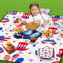 Extra Large Picnic Blanket Waterproof,80"x 80"Foldable Machine Washable Beach Blanket,Outdoor Blanket for 6-8 Adults,Suitable for Indoor Crawling,Park Beach,Camping,Hiking,Family Travel(Blue,Red) by TinyTreasures Baby Boutique