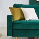 70" Modern button tufted sofa with 2 throw pillows for living room,Emerald