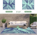 GENIMO Outdoor Rug 8' x 10' Waterproof for Patios Clearance, Reversible Outdoor Plastic Straw Camping Rug Carpet, Large Area Rugs Mats for RV, Camper, Deck, Balcony, Porch, Beach Royal Blue&Blue Green by CozyNest Decor