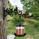 Metal Hanging Plant Bracket with Birdie Pattern 2 Pack – Heavy Duty Plant Hooks for Hanging Flower Baskets，Plants, Bird Feeder, Wind Chime - Indoor/Outdoor Use，Black Matte Texture (9 in) by GreenHaven Gardens
