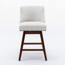 Counter Height Swivel Barstools, 26'' H Seat Height Upholstered Bar Stools (Set of 2), Fabric by HouseOfZazla