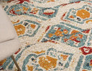 Unique Loom Rosso Collection Vintage, Geometric, Bohemian, Traditional, Distressed, Southwestern Area Rug, Round 4' 0" x 4' 0", Multi/Ivory by CozyNest Decor