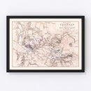 Vintage Map of the Battle of Katzbach, 1813