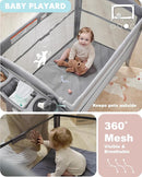 AirClub 4 in 1 Baby Bassinet Bedside Sleeper, 4 Functions Crib, Playard, Portable Changing Table, Bassinet for Newborn Baby, Bedsaide Bed w/Wheels&Brakes by TinyTreasures Baby Boutique
