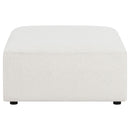 Marlowe - Upholstered Square Ottoman With Soft Sheen - Ivory by HouseOfZazla