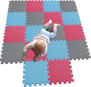 MQIAOHAM® 18 Pieces Puzzle Play Mats, Soft Baby Play Mat, Kids Interlocking Foam Floor Tiles, Toddlers Carpet Playmats G301018-107109112 by TinyTreasures Baby Boutique