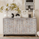 Accent Cabinet Farmhouse Style 4 Door Wooden Cabinet Sideboard Buffet Server Cabinet Storage Cabinet, For Living Room, Entryway, Hallway, Office, Kitchen And Dining Room by HouseOfZazla