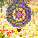 SteadyDoggie 12-Inch 3D Wind Spinners Outdoor - Mandala Purplerain Windmill Yard Decorations - Stainless Steel Laser Cut Ornament - Kinetic Garden Decor for Outside by GreenHaven Gardens