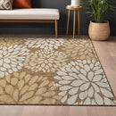 Beverly Rug Outdoor Rug 5x7 Modern Exotic Tropical Leaf Area Rugs for Indoor and Outdoor Patio Deck Porch Garden Water Resistant Washable Outside Carpet (5 x 7 Wooden) by CozyNest Decor