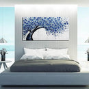 Large Wall Art for Living Room Bedroom Home Office Blue Tree of Life Wall Art Floral Picture Framed Wall Decor Modern Canvas Prints 24x48 In by CozyNest Decor