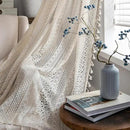 Sutuo Home Boho Curtains Crochet Lace Sheer Bohemian Stylish with Tassels, Window Treatment Privacy Vintage Rustic Farmhouse Drapes for Bedroom Living Room, Rod Pocket 1 Panel 59" W x 102" L, Beige by CozyNest Decor