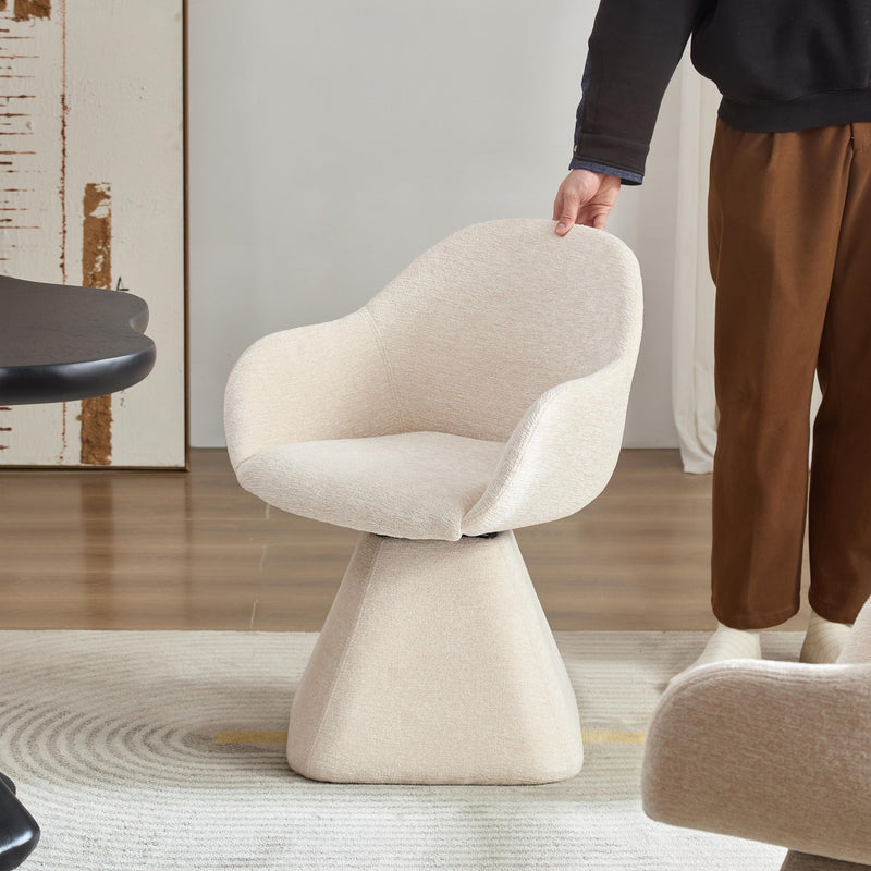 180° Rotating Accent Chair For Living Room - Beige, photo 7 of 14