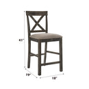 Martha II Weathered Counter Height Chair Set of 2 - Gray / Tan