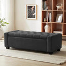 48" Ottoman with Storage, Storage Ottoman Bench with Safety Hinge, Upholstered Entryway Bench with Seating for Bedroom, Living Room, Holds up to 330 lb, Dark Gray by CozyNest Decor