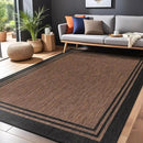 Bordered Outdoor Rug 6x9 Washable Outside Carpet for Indoor Patio Porch Waterproof Easy Cleaning Non Shedding Area Rugs Nut Brown 6 x 9 by CozyNest Decor