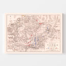 Vintage Map of the Battle of Vitoria, 1813