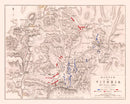 Vintage Map of the Battle of Vitoria, 1813