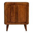 Solid Wood Mini Curved Chestnut Chest, 3-Drawer, Nordic Legs