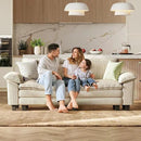 LINSY HOME Sectional Loveseat Sofa - 90'' Oversized Corduroy Cloud Couch Soft Modern Comfy Green Loveseat Couch Deep Seat Couches for Living Room Bedroom Apartment Office, Beige by CozyNest Decor
