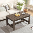SERWALL HDPE Patio Coffee Table, Rectangle Outdoor Coffee Table, All Weather Patio Table for Deck, Pool, Balcony, Indoor or Outdoor Use, Coffee by CozyNest Decor