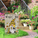 Welcome Summer Gnome Garden Flag Spring Summer Bee Sunflower Yard Flag 12x18 Double Sided Burlap Daisy House Flag for Rustic Seasonal Outside Outdoor House Decoration (ONLY FLAG) by CozyNest Decor
