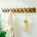 Dseap Coat Rack Wall: 38-1/4" Long, Patented, Heavy-Duty, 10-Double-Hooks Wooden Wall Mounted Coat Rack Coat Hanger Hook Rail for Winter Coats Hat Jacket Clothing, Weathered Brown by CozyNest Decor
