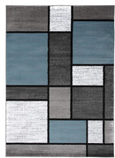Rugshop Contemporary Modern Boxes for Home Office,Living Room,Bedroom,Kitchen Non Shedding Area Rug 10' X 14' Blue/Gray by TinyTreasures Baby Boutique