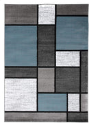Rugshop Contemporary Modern Boxes for Home Office,Living Room,Bedroom,Kitchen Non Shedding Area Rug 5' 3" X 7' 3" Blue/Gray by TinyTreasures Baby Boutique