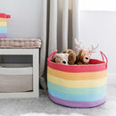 OrganiHaus Large Blanket Basket for Living Room 20x13, Rainbow Rope Basket for Classroom Organization, Toy Storage Basket, Woven Kids Laundry Basket, Baby Toy Box, Cute Storage Basket, Nursery Hamper by TinyTreasures Baby Boutique