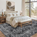COZYLOOM Black Rug for Living Room 8x10 Washable Area Rugs Modern Abstract Floor Cover Non Slip Stain Resistant Geometric Mats Soft Throw Carpet for Nursery Bedroom Dining Room by TinyTreasures Baby Boutique