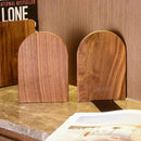 Large Bookend Hold Heavy Books- 7x4x5in 3 Pack Wood Bookends for Heavy Books Heavy Duty Walnut Book Ends for Men Wood Bookends for Office Desk Non-Skid by CozyNest Decor