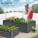 Domi Raised Garden Beds Outdoor, 8x4x1.5Ft Thickening Tall Metal Rectangular Deep Root Box Planter for Vegetables, Flowers, Herbs, and Succulents 1.5" Deep w/ 342 Gallon Capacity - Dark Gray by GreenHaven Gardens